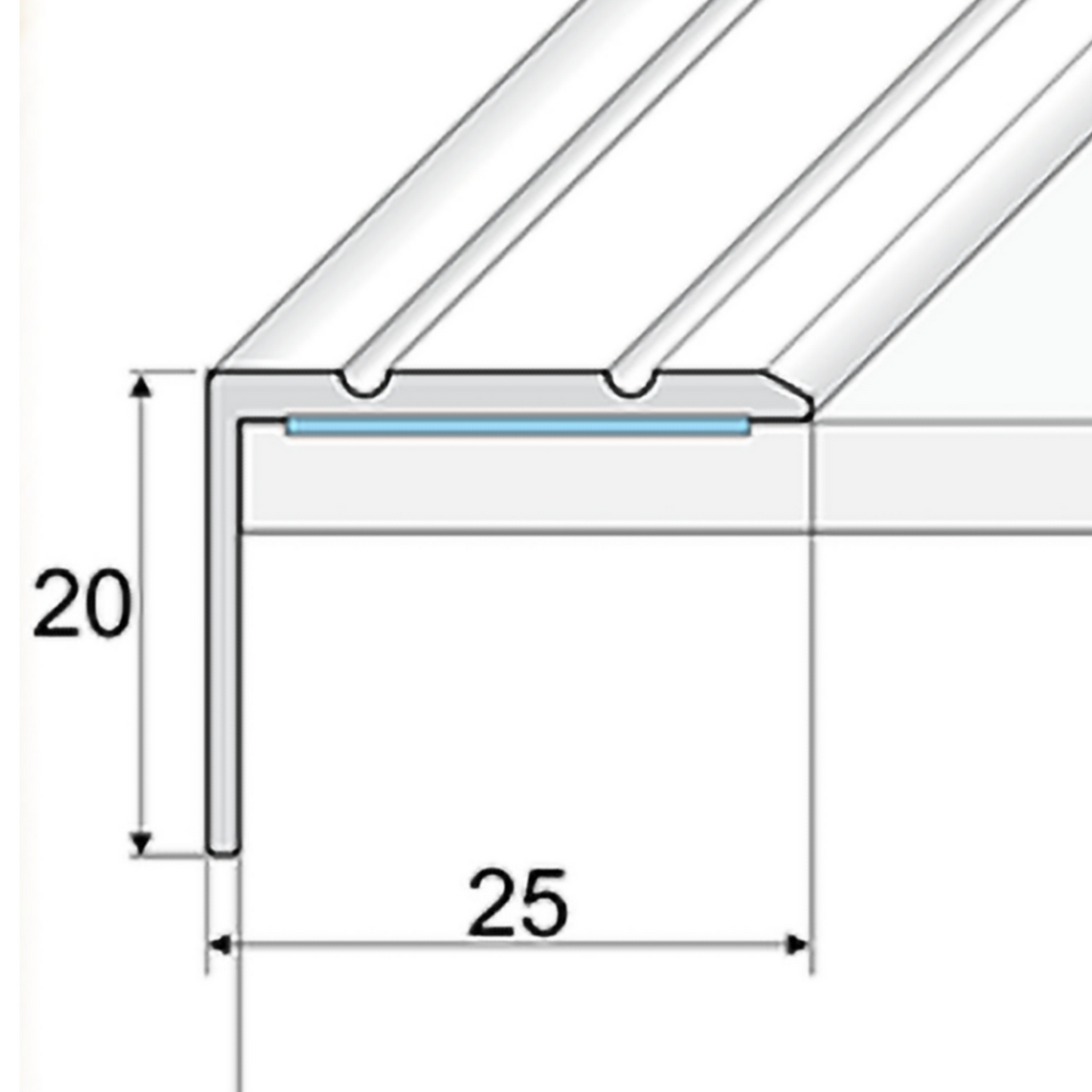 zz Stair Nosing aluminium oak wood effect 900mm